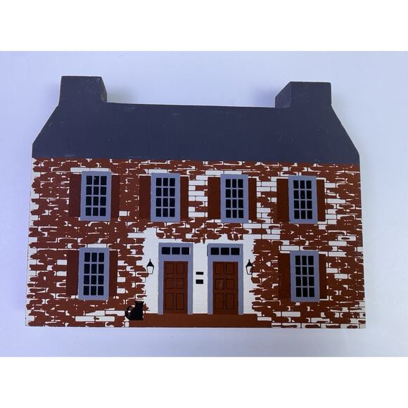 The Cat’s Meow 1986 Series IV Set Of 5 Wooden Painted Shelf Sitter Village - Picture 3 of 10